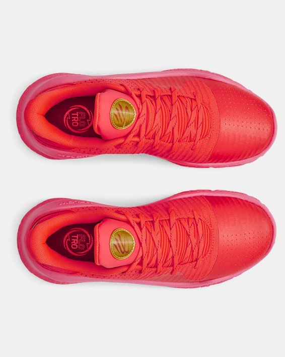 Unisex Curry 4 Low FloTro Basketball Shoes in Red image number 2
